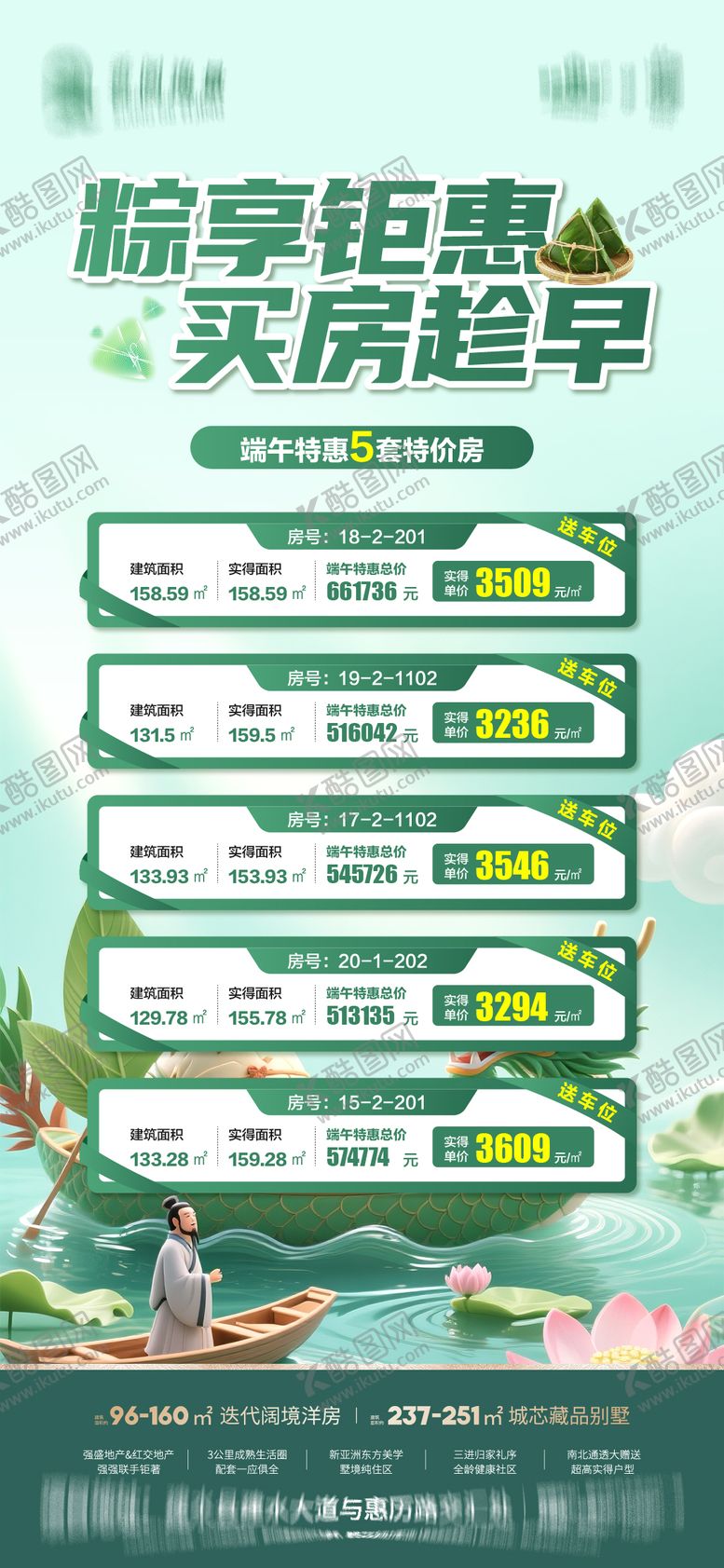 编号：62155306151434074229【酷图网】源文件下载-地产端午节特价房海报