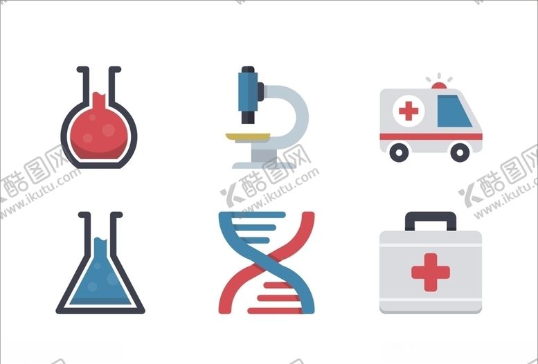 编号：54965509202033278236【酷图网】源文件下载-矢量双螺旋化学仪器救护车医药箱