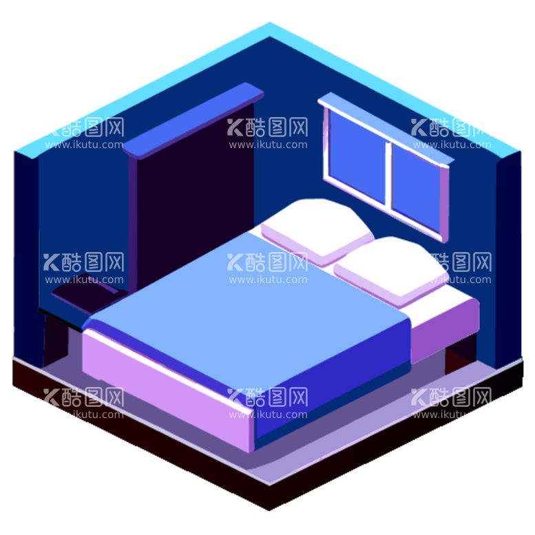 编号：85311512200225006185【酷图网】源文件下载-3D卧室和床