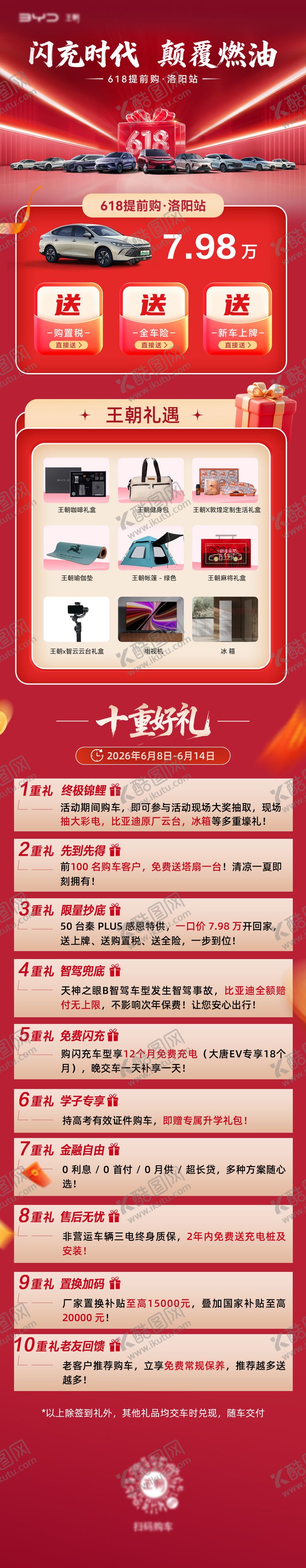 编号：75158806132345134961【酷图网】源文件下载-汽车618活动十重礼政策长图