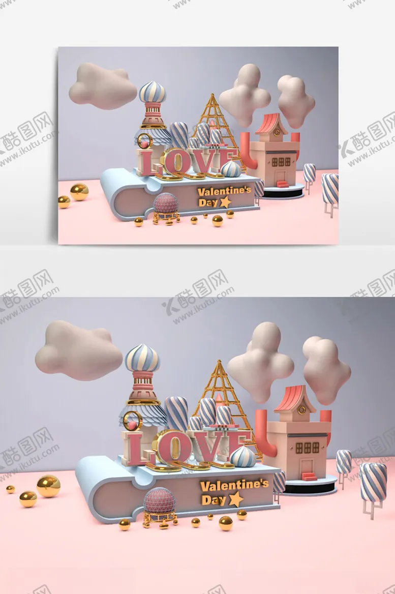 编号：22520312132345308543【酷图网】源文件下载-C4D美陈装置模型