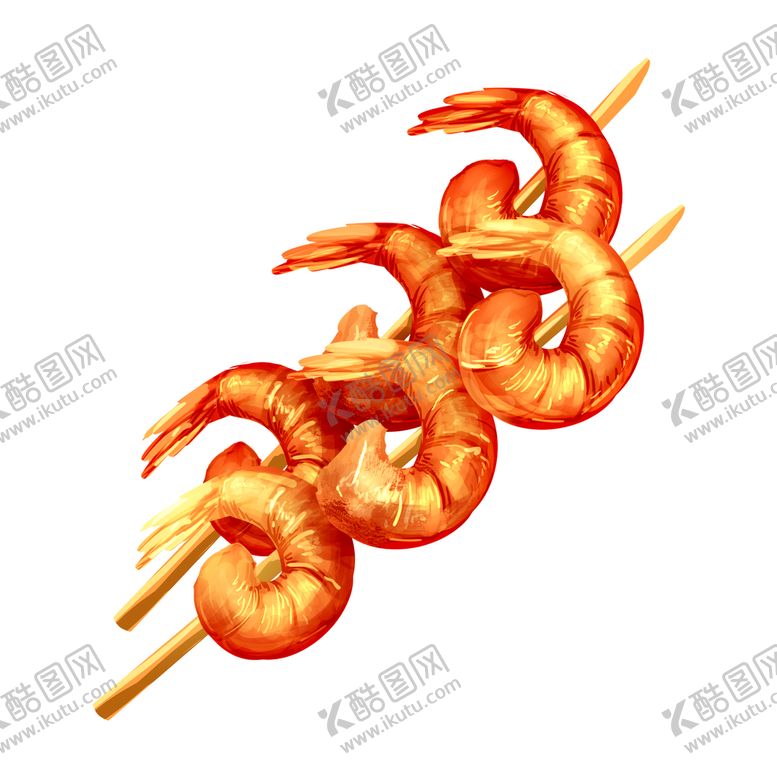 编号：92640410231501085363【酷图网】源文件下载-烤虾插画