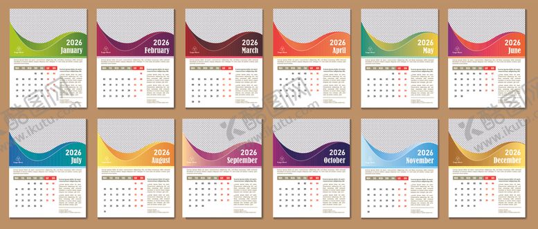 编号：94751710070006575889【酷图网】源文件下载-2026台历模板