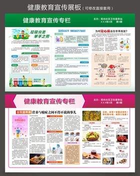 健康教育宣传栏展板模版