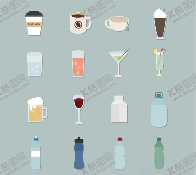 编号：46076210280127432604【酷图网】源文件下载-饮品图标矢量素材