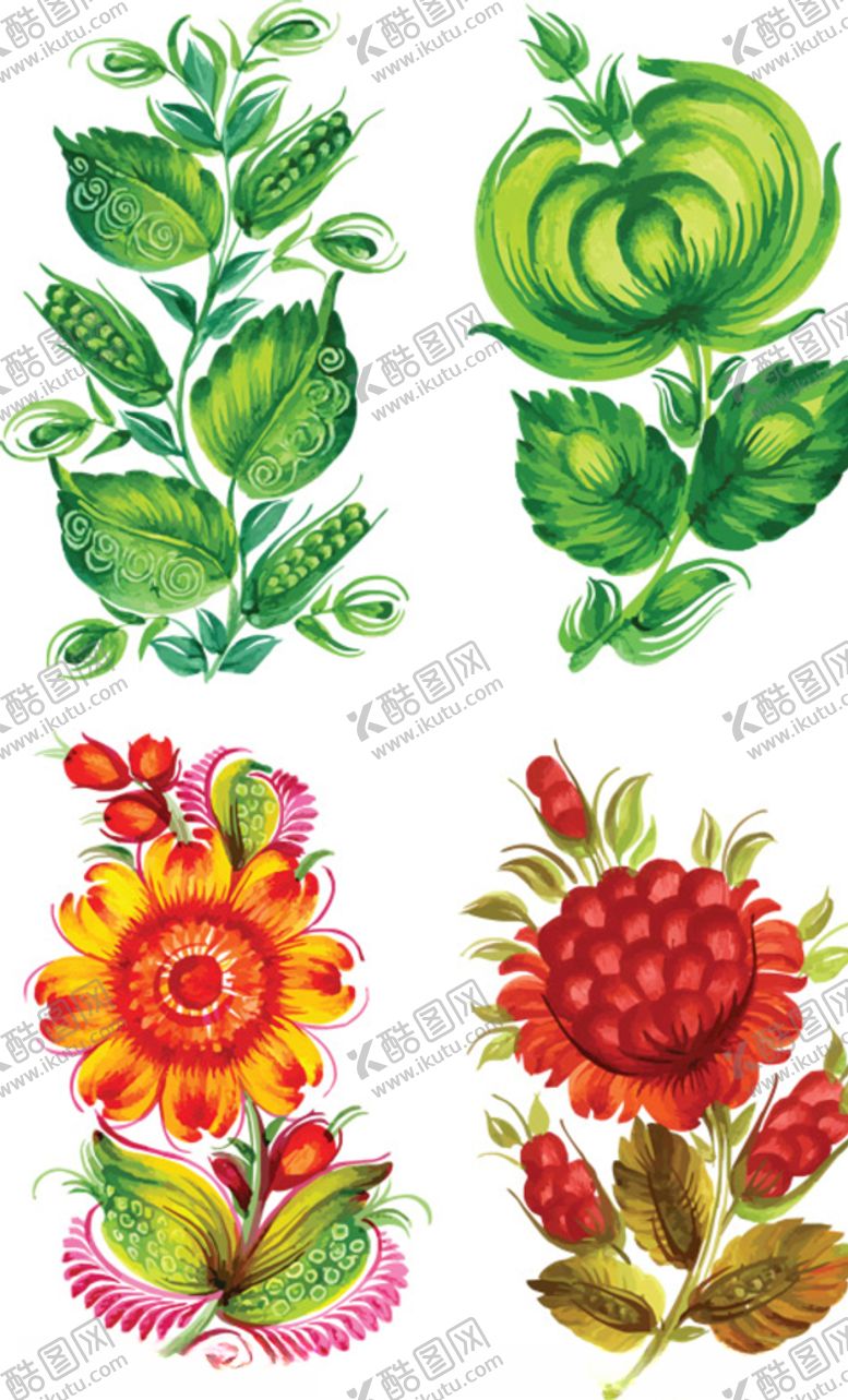 编号：66458905180144596660【酷图网】源文件下载-水彩画花朵素材