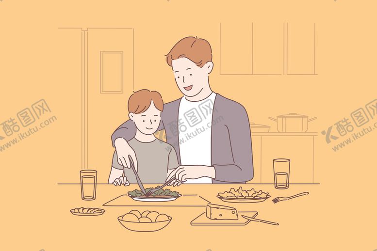 编号：34328510252256066971【酷图网】源文件下载-简约人物生活形象插画