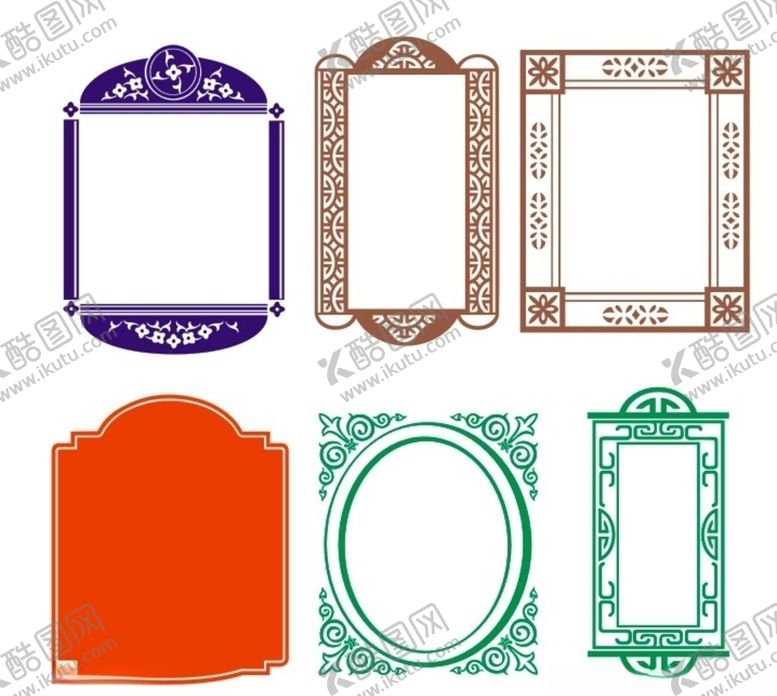 编号：48515410061428164792【酷图网】源文件下载-回形纹边框角纹中式边框
