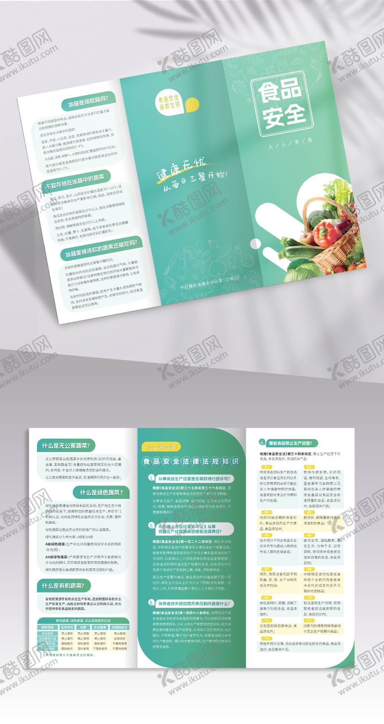 编号：19005009241452135374【酷图网】源文件下载-绿色食品安全三折页