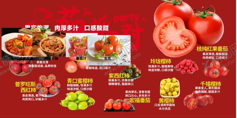 编号：36436706291750201865【酷图网】源文件下载-番茄派对主题美食拼盘