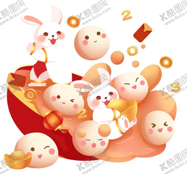 编号：06584109181625571906【酷图网】源文件下载-元宵节汤圆白兔