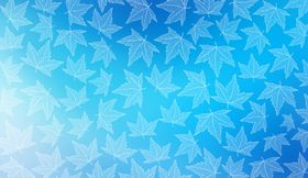 小清新枫树叶枫叶蓝色渐变背景