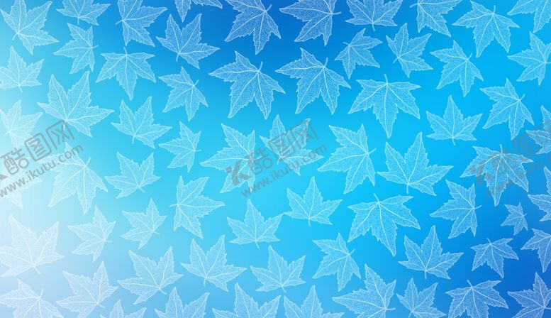 编号：25999311010000196534【酷图网】源文件下载-小清新枫树叶枫叶蓝色渐变背景