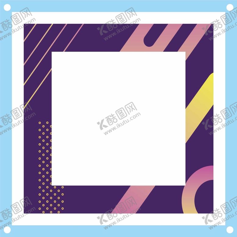 编号：43807111122325535182【酷图网】源文件下载-紫色几何边框矢量图素材