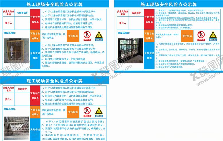 编号：93567504300215269057【酷图网】源文件下载-施工现场安全风险点公示牌