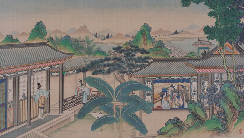 编号：36037905050948447843【酷图网】源文件下载-红楼梦场景精美工笔画
