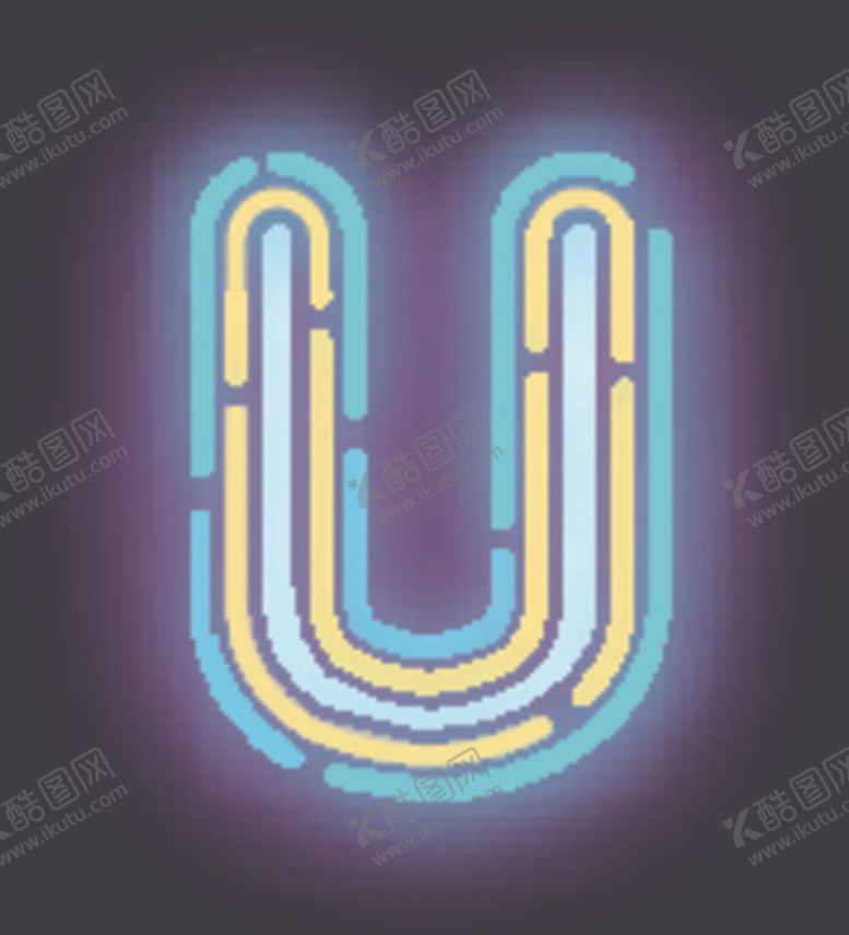 编号：98392609271143098119【酷图网】源文件下载-霓虹灯字母U