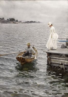 生活场景风景油画