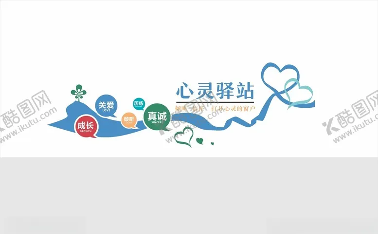 编号：88890904071511352102【酷图网】源文件下载-心灵驿站学校文化文化墙设计