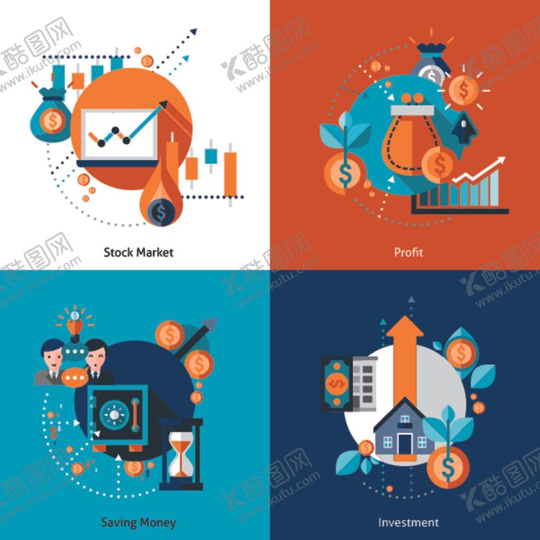 编号：98707010300738214068【酷图网】源文件下载-金融理财场景插画