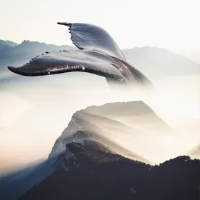 鲸鱼星空图片素材海洋广告设计