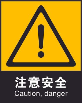 安全标识注意安全CMYK