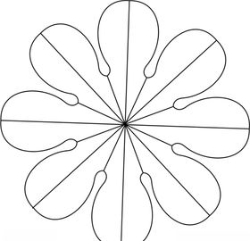 八瓣花线条