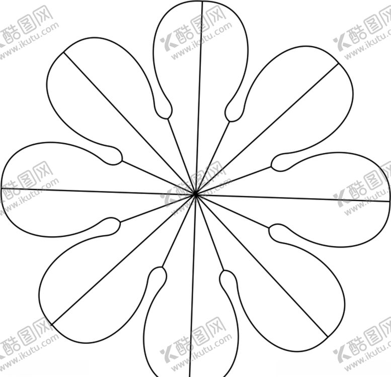 编号：71407305110328133867【酷图网】源文件下载-八瓣花线条