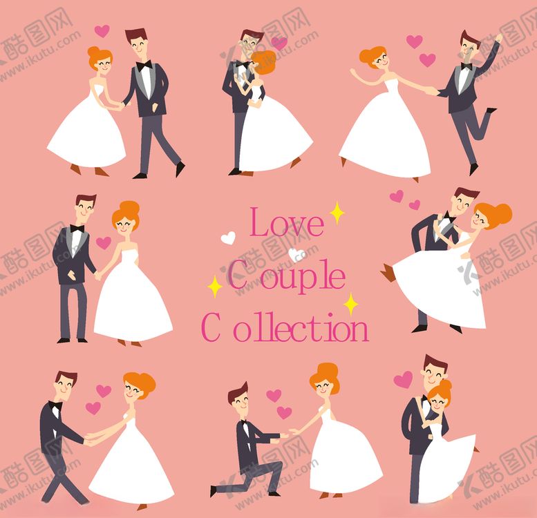 编号：57649409090840224667【酷图网】源文件下载-矢量新郎新娘