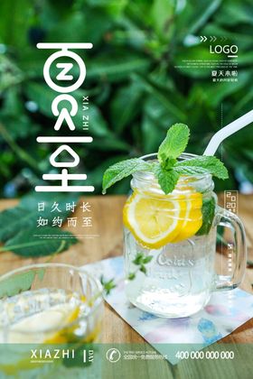 简约大气清新夏至海报
