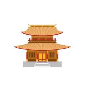 手绘古建筑