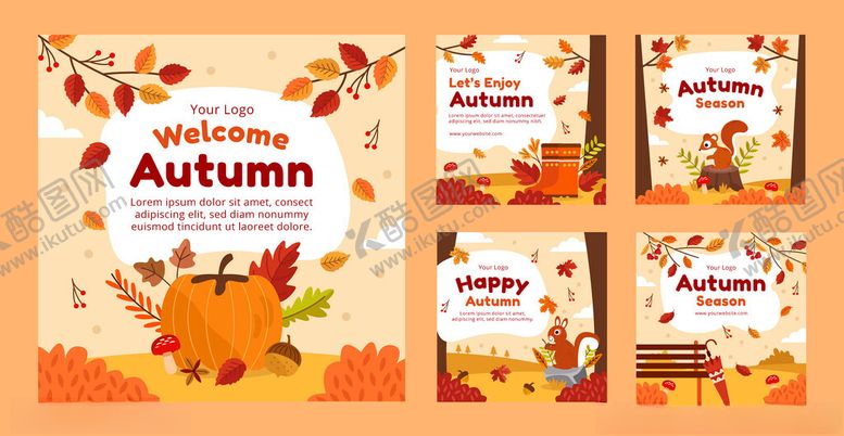 编号：93115810130856504591【酷图网】源文件下载-秋季主题卡片设计模板