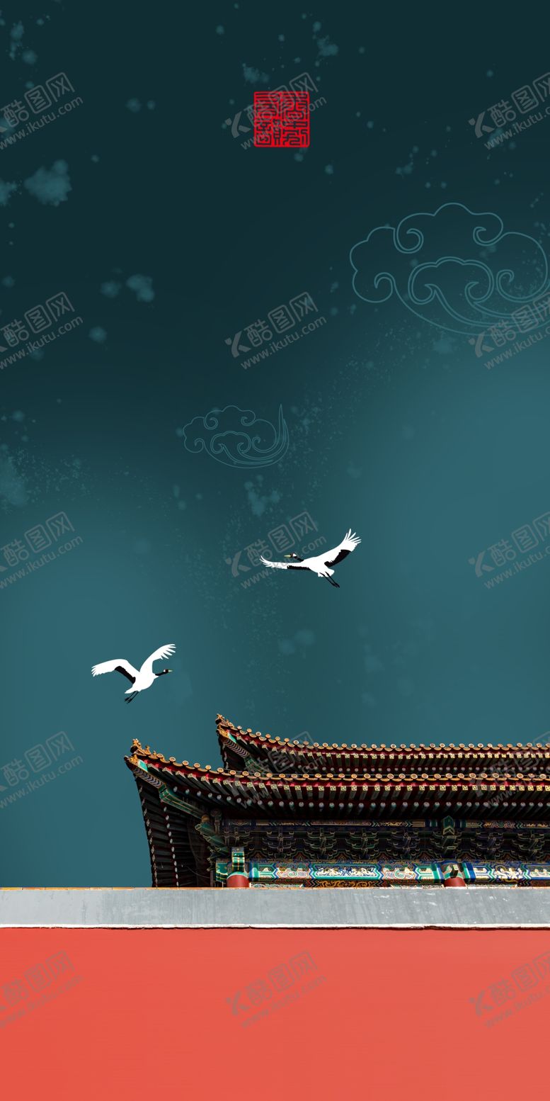 编号：29623909181305415431【酷图网】源文件下载-新中式底纹海报背景