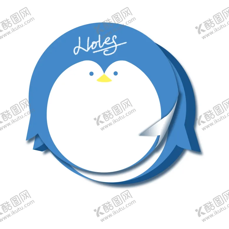 编号：75261305080837201009【酷图网】源文件下载-卡通企鹅便签