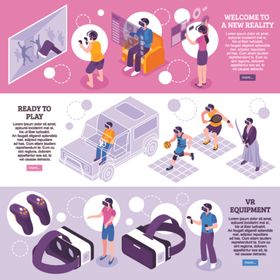 科技抽象vr插画