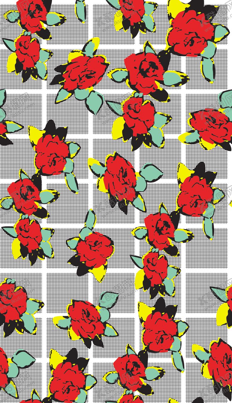 编号：84420509180513275968【酷图网】源文件下载-格子花卉