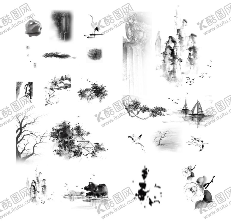 编号：97501206250543132484【酷图网】源文件下载-水墨山水素材