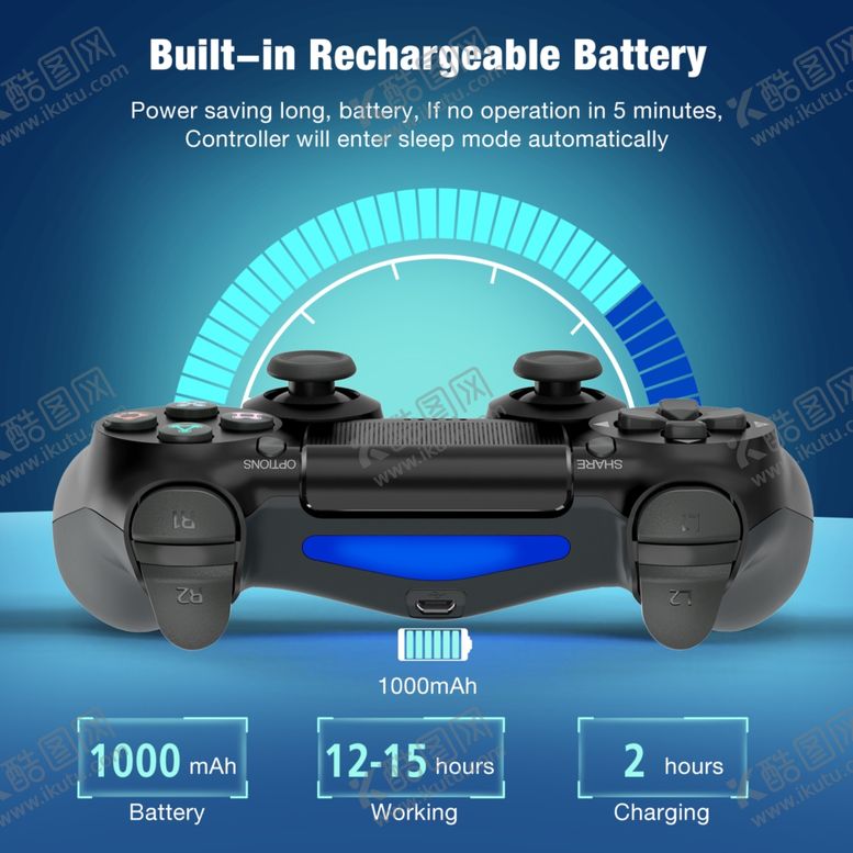 编号：21710009101957592553【酷图网】源文件下载-PS4黑色手柄电量