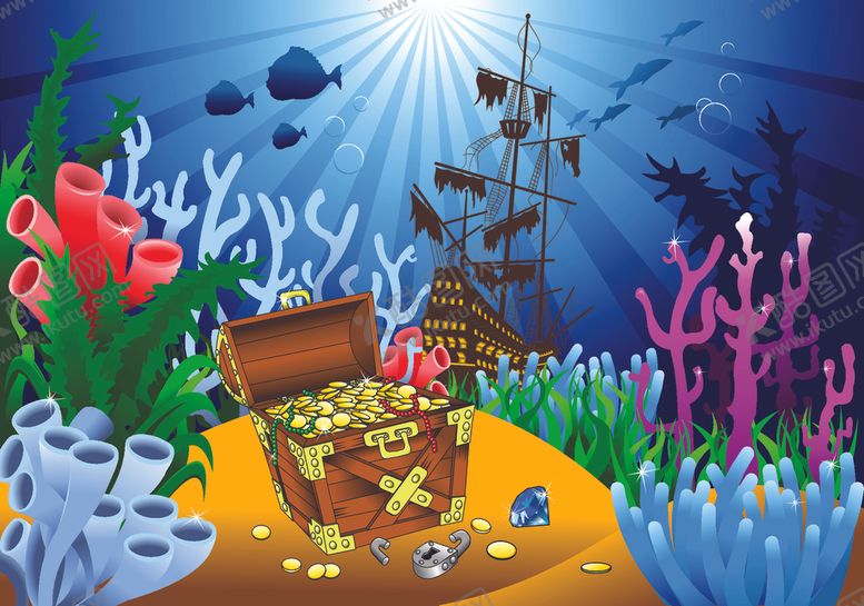 编号：56372209230921001792【酷图网】源文件下载-海底乐园生物水底乐园水草