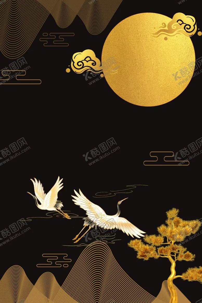 编号：26628802181737118236【酷图网】源文件下载-中秋烫金背景