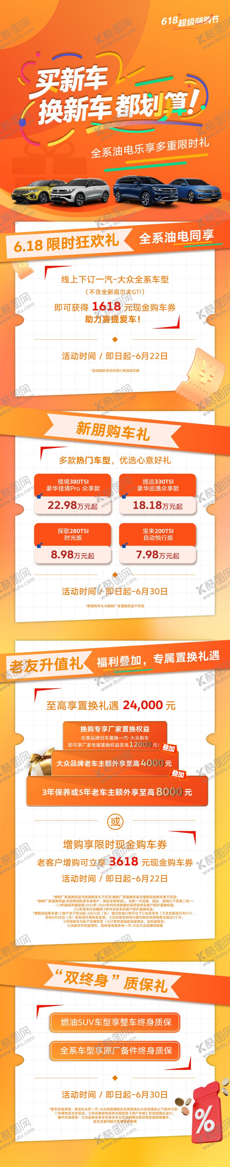 编号：59762506160102047902【酷图网】源文件下载-汽车618促销长图