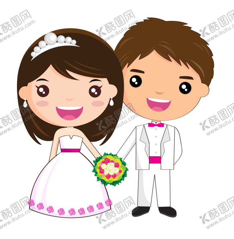 编号：62020310020520235011【酷图网】源文件下载-卡通新郎新娘