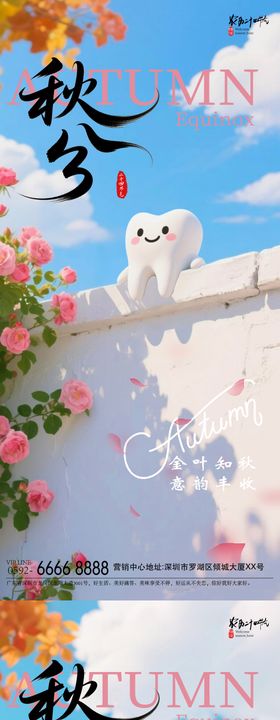 秋分牙齿海报