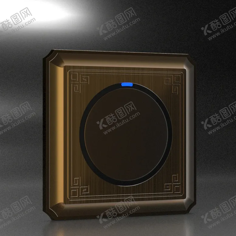 编号：50793901141914584178【酷图网】源文件下载-古铜中国风墙壁开关模型C4D