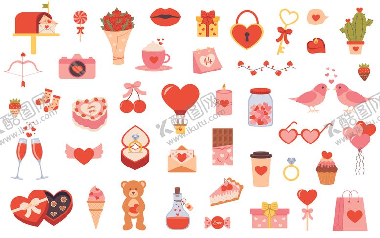 编号：94331810071639423382【酷图网】源文件下载-情人节元素