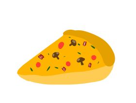 手绘食物披萨矢量图