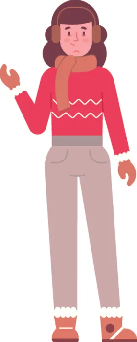 冬天服饰装保暖穿装的人卡通人物