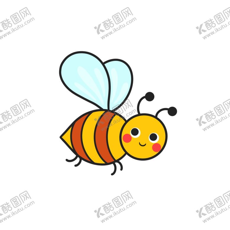 编号：39135204170213381720【酷图网】源文件下载-黑色背景上的小蜜蜂插画