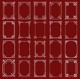 红色复古边框图案集合