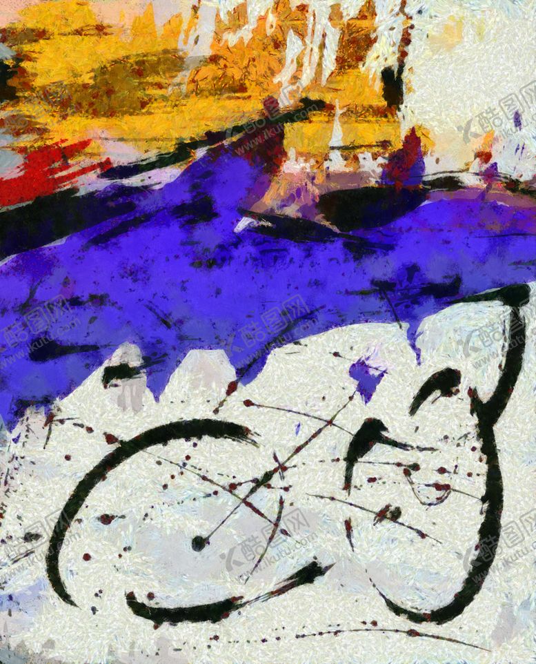 编号：35822310121613416943【酷图网】源文件下载-原创大幅抽象油画装饰画挂画设计